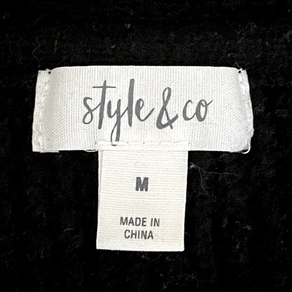 🌺 Style & Co Longline Stripe Colorblock Open Soft Wool Blend Cardigan Size M - Picture 8 of 11